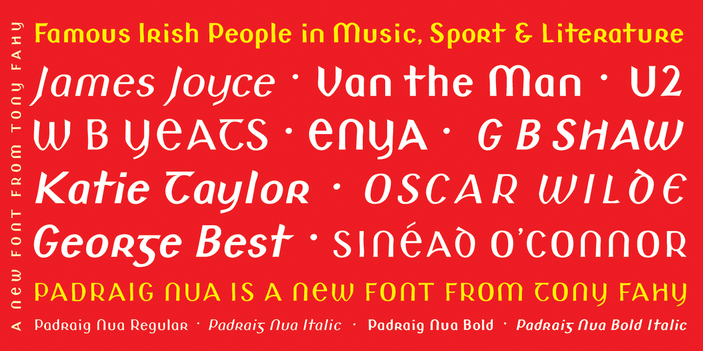 Przykład czcionki Padraig Nua Bold Italic